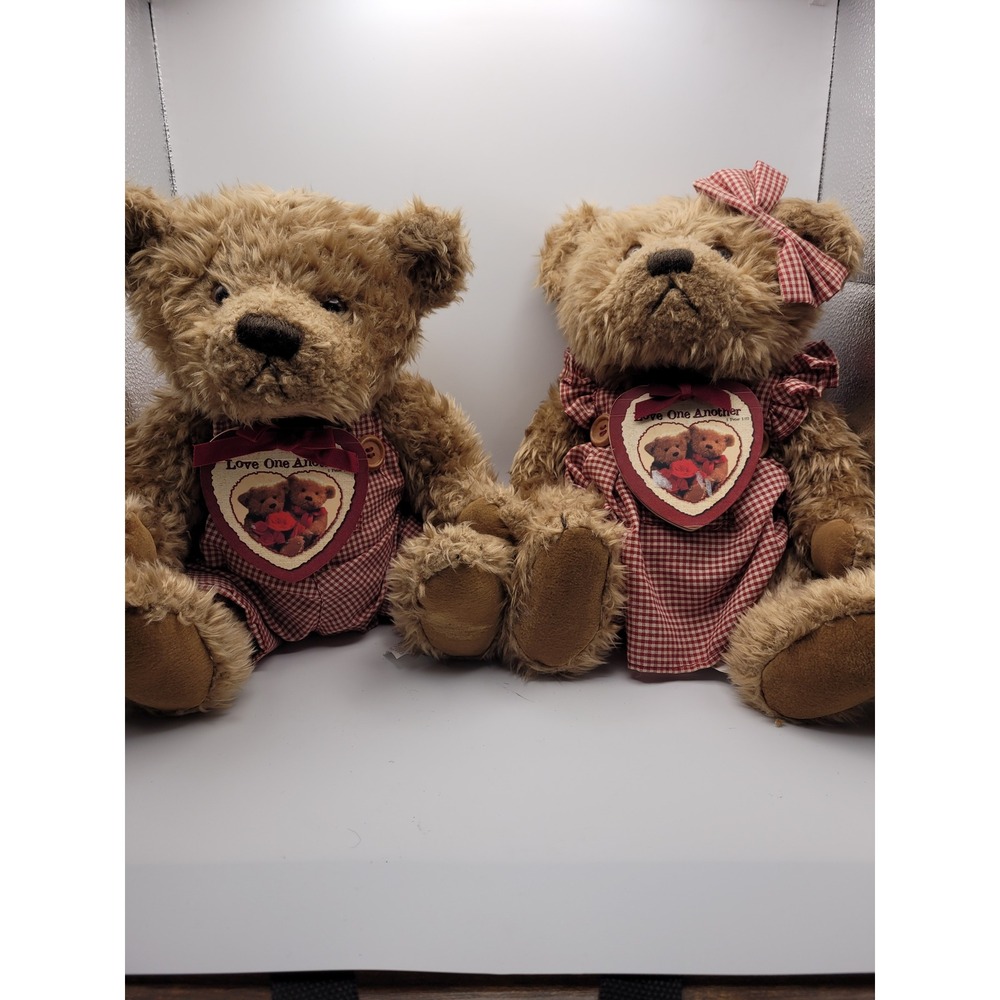Zondervan Teddy Bear Set Unisex OS Brown 1996 Love One Another Gingham